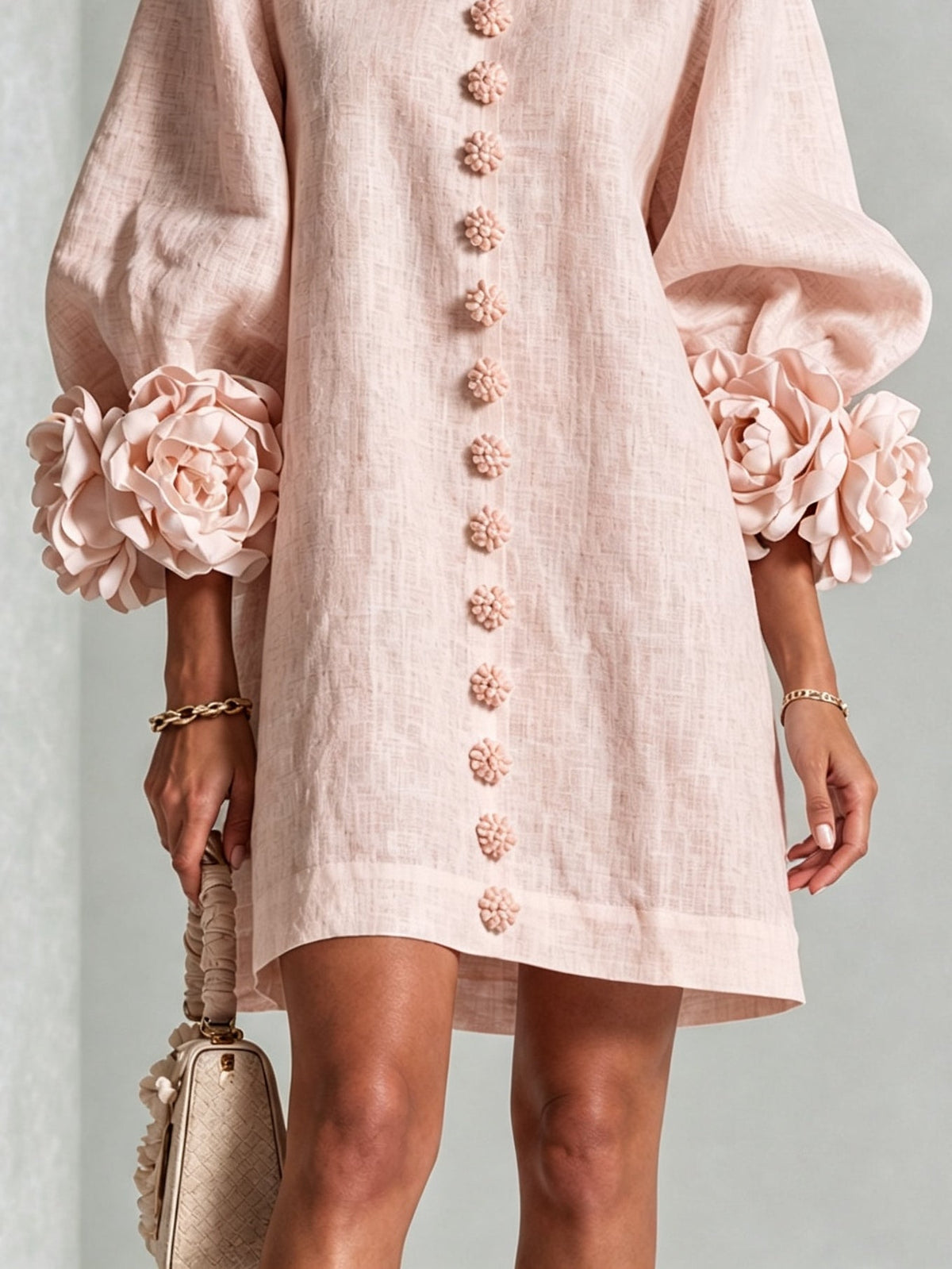 Bella | Vestido Romántico Mini Floral con Botones