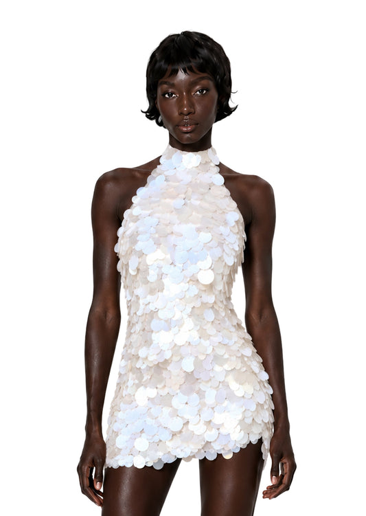 Zaira | Vestido Corto Efecto Perla