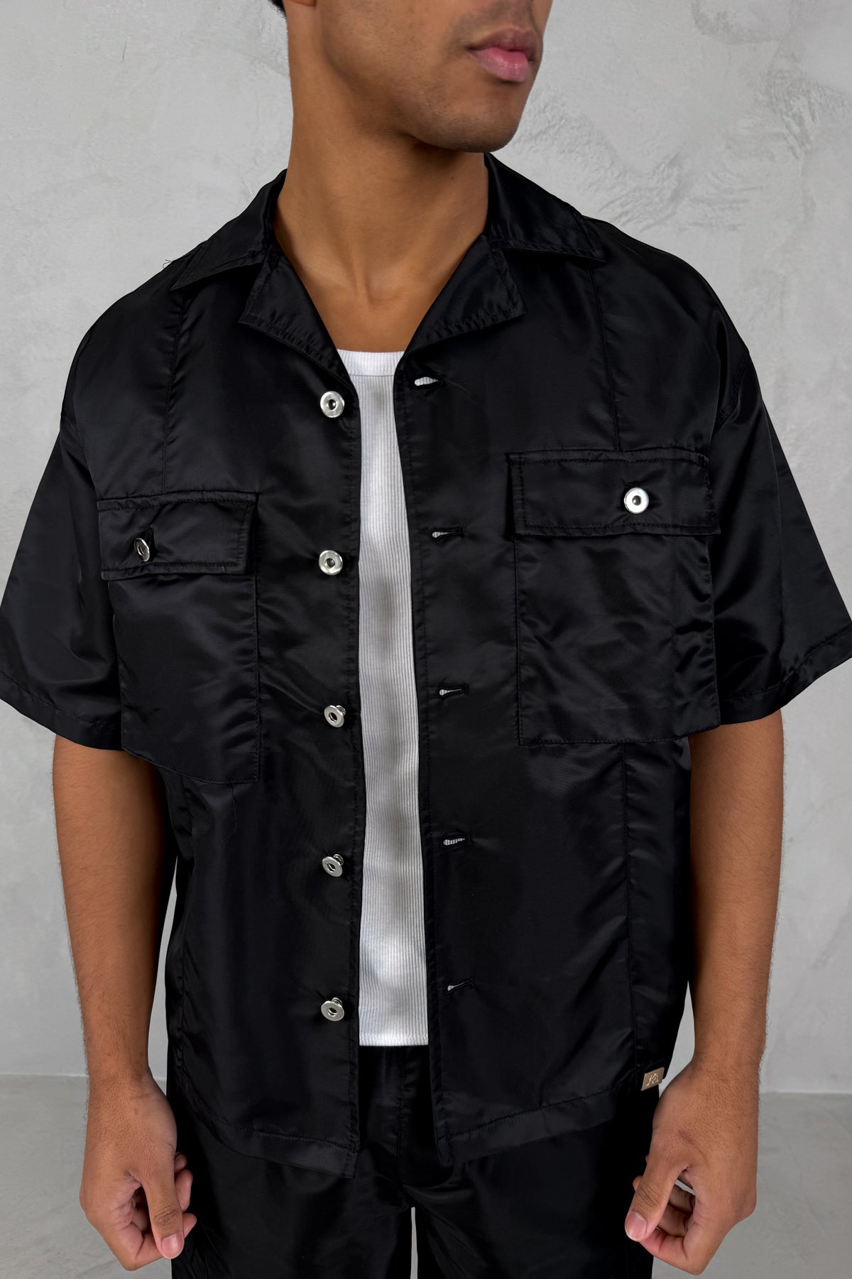 Camisa oversize | Nailon de corte cuadrado
