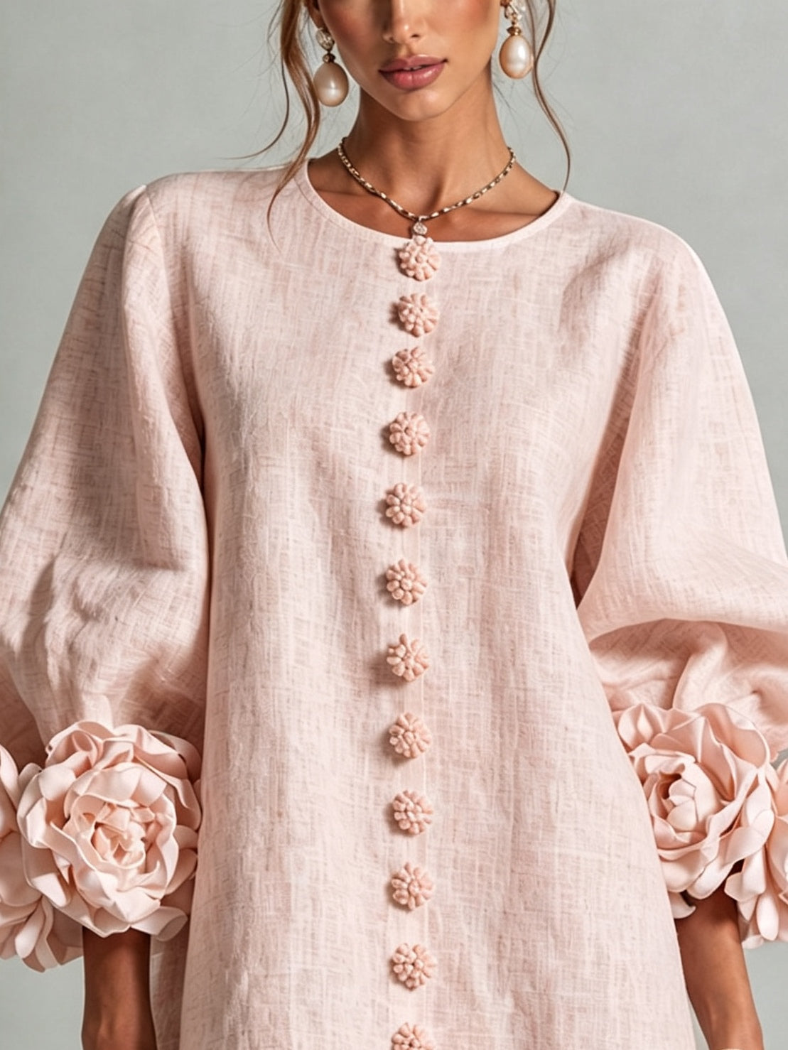Bella | Vestido Romántico Mini Floral con Botones