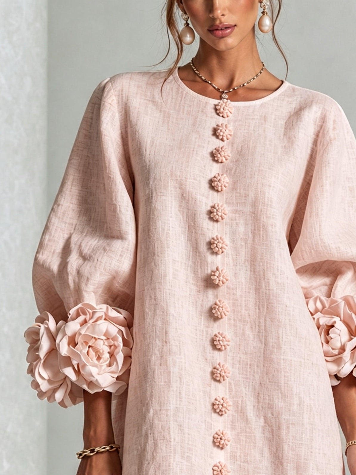 Bella | Vestido Romántico Mini Floral con Botones